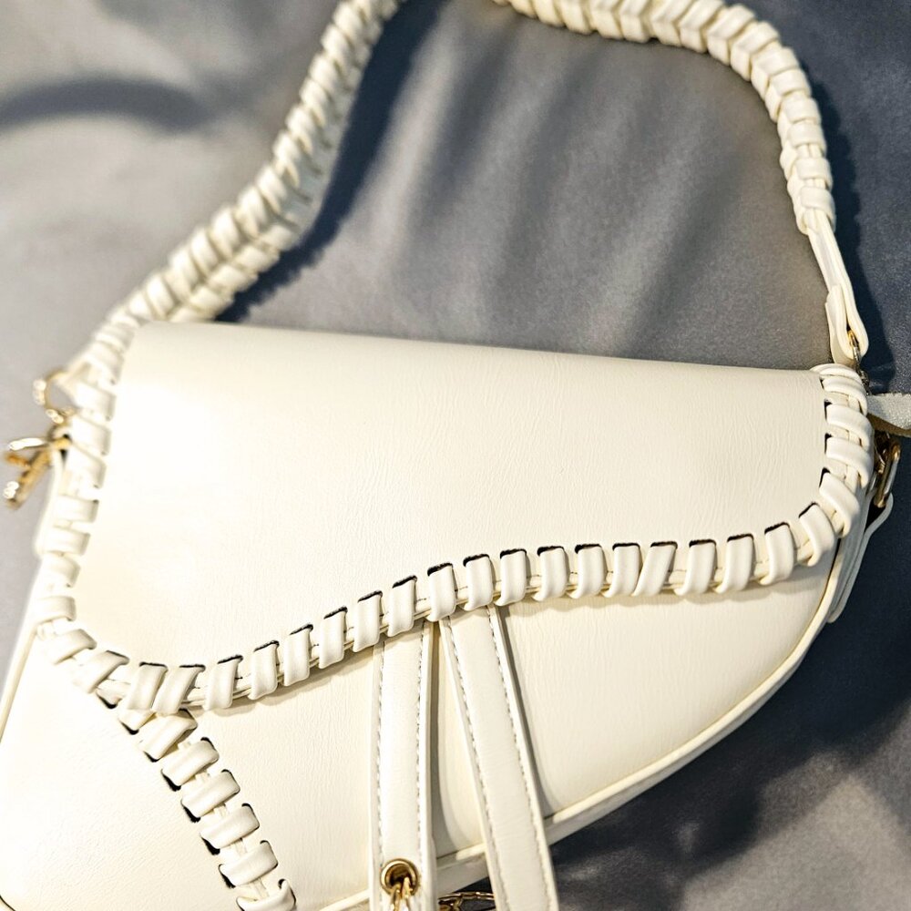 SALE!! Versatile handbag with Whipstitch Detail and Gold Charm - Picture 6 of 6